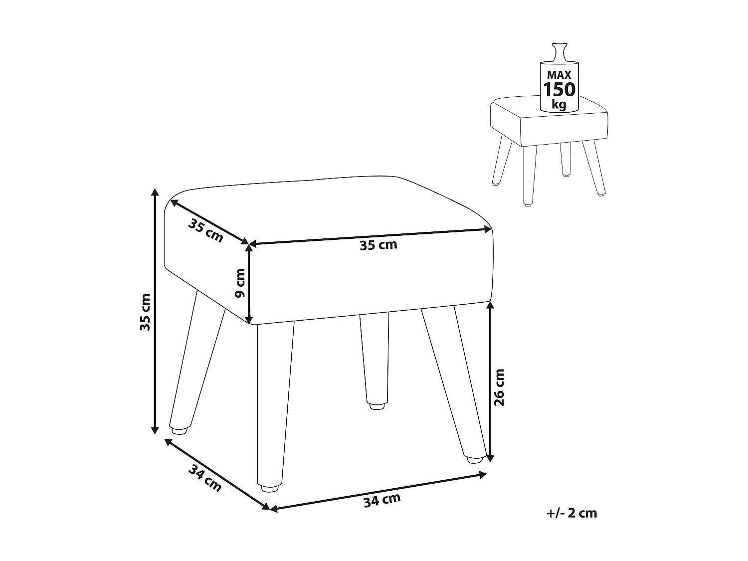 Repose-pied OSAGE Coton Gris clair
