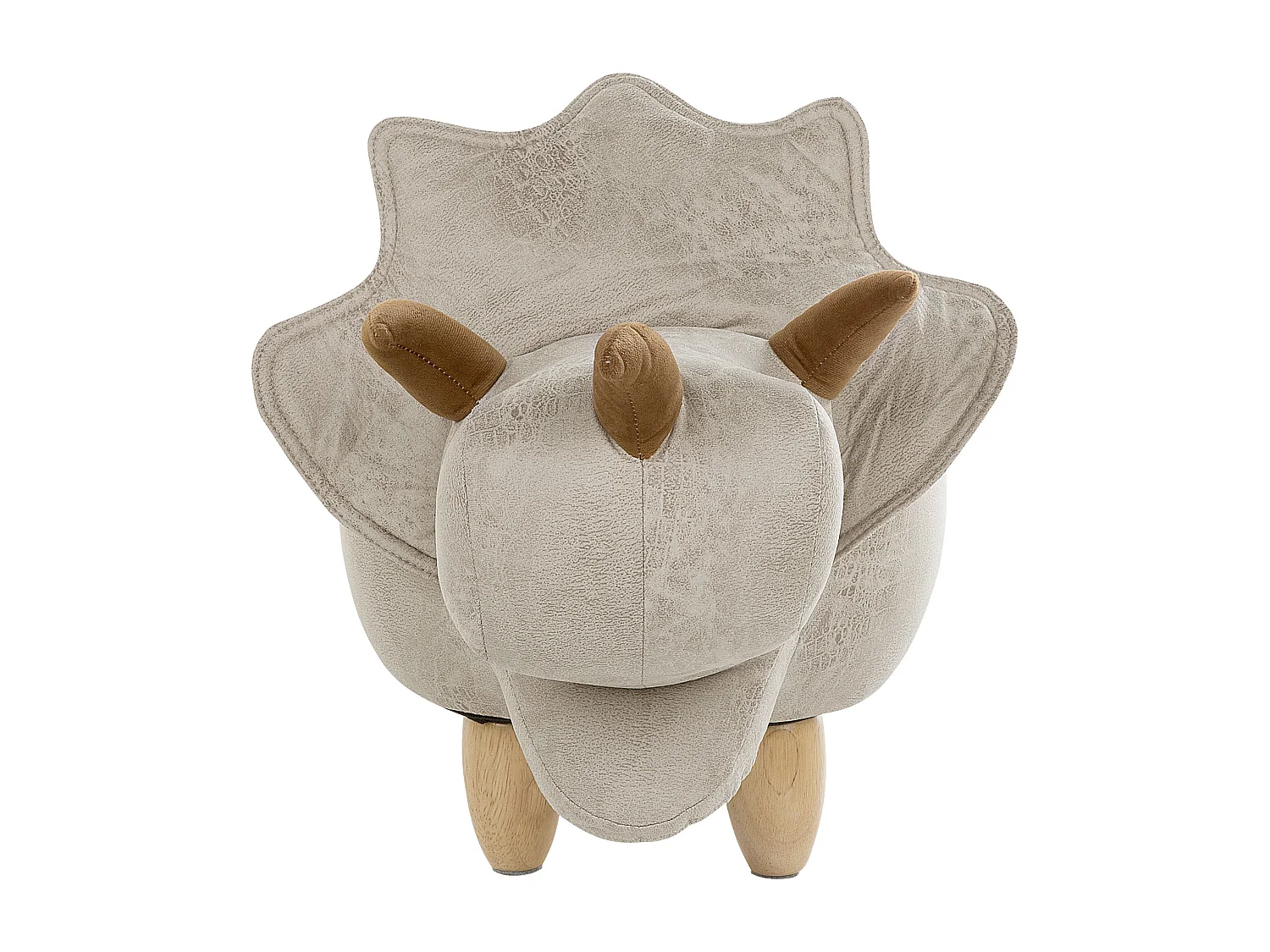 Tabouret de rangement animal TRICERATOPS Tissu Gris clair