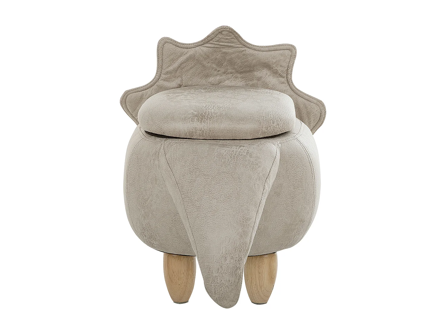 Tabouret de rangement animal TRICERATOPS Tissu Gris clair