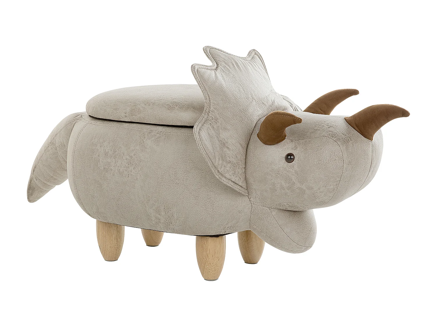 Pufa zwierzak ze schowkiem szara TRICERATOPS