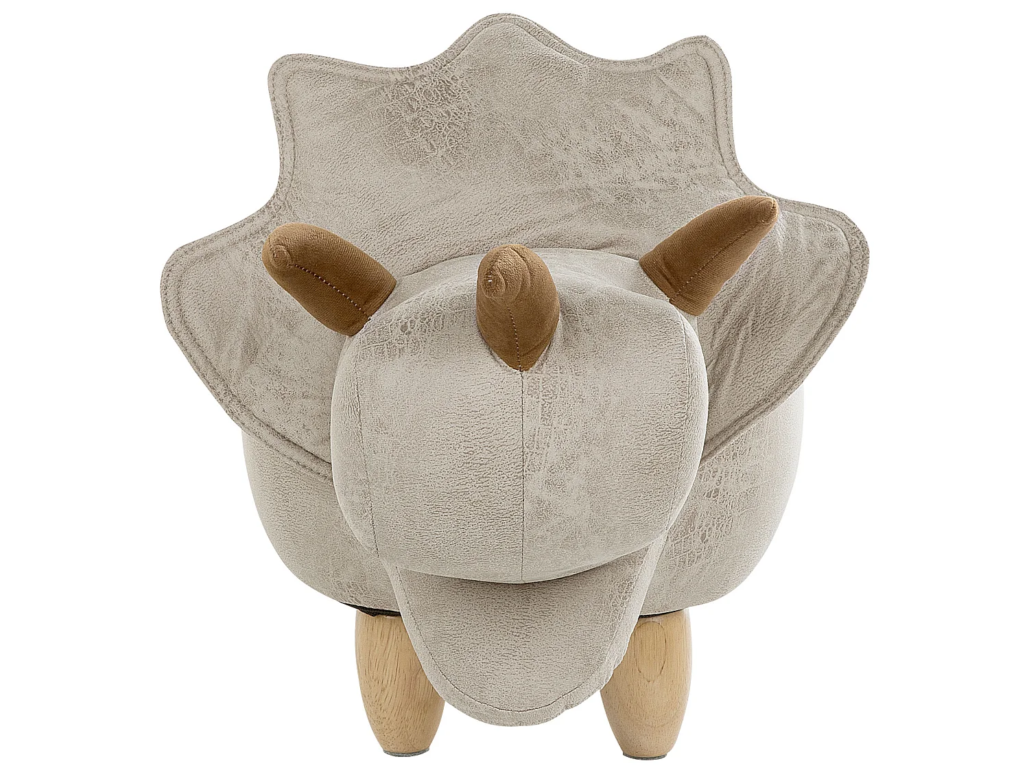 Tierhocker mit Stauraum TRICERATOPS Stoff Hellgrau