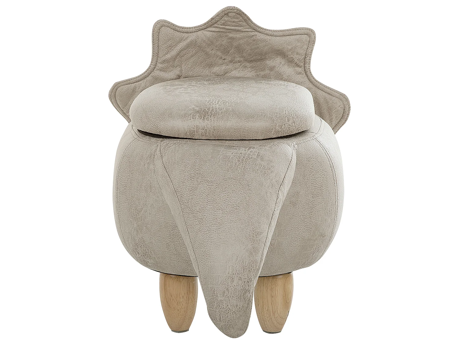 Tierhocker mit Stauraum TRICERATOPS Stoff Hellgrau