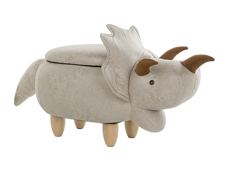 Pufa zwierzak ze schowkiem szara TRICERATOPS