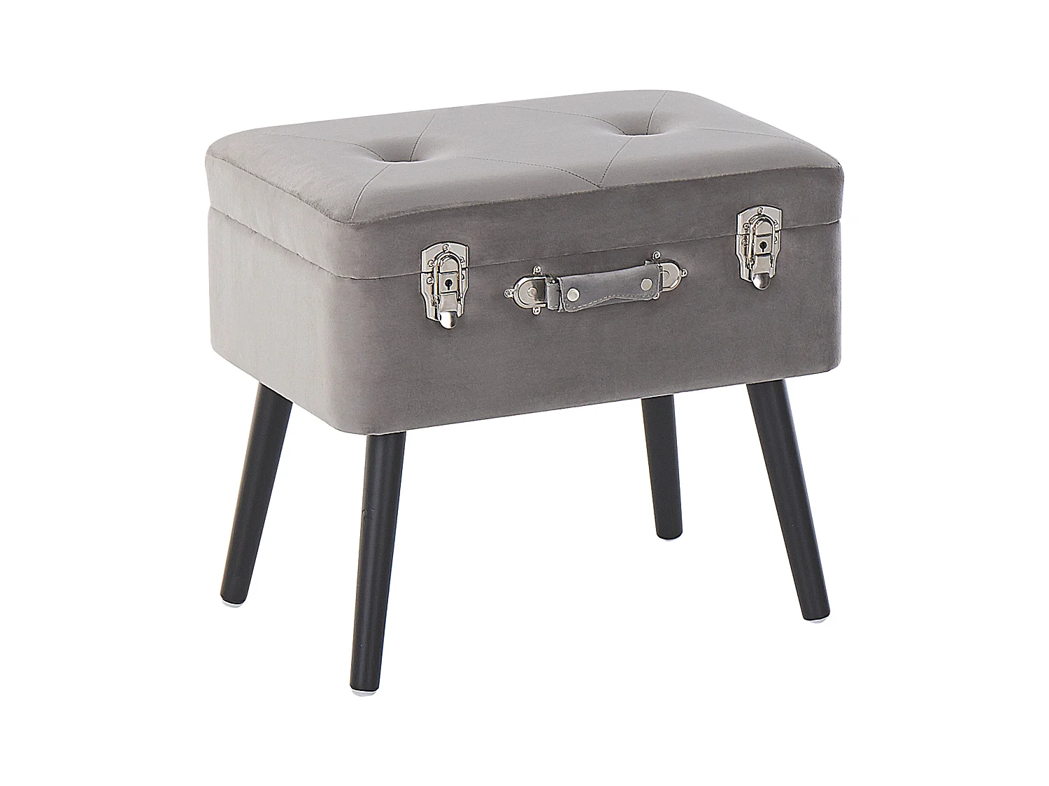 Tabouret de rangement MALLARD Velours Gris