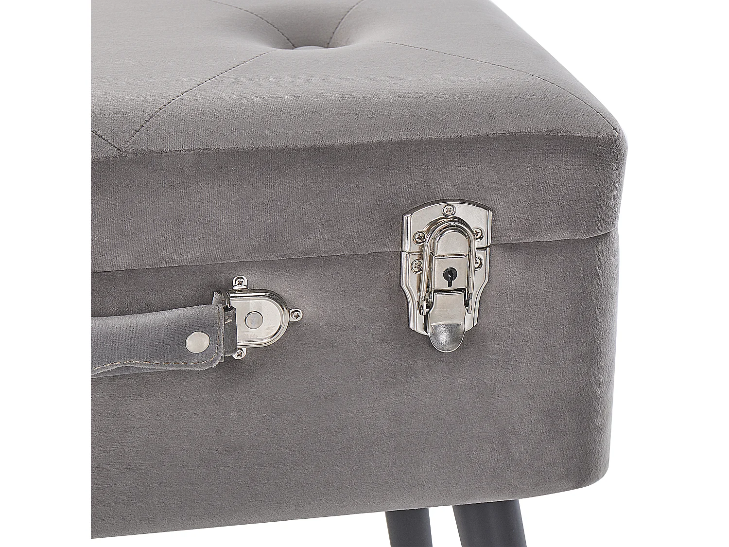 Hocker met opbergruimte MALLARD Fluweel Grijs