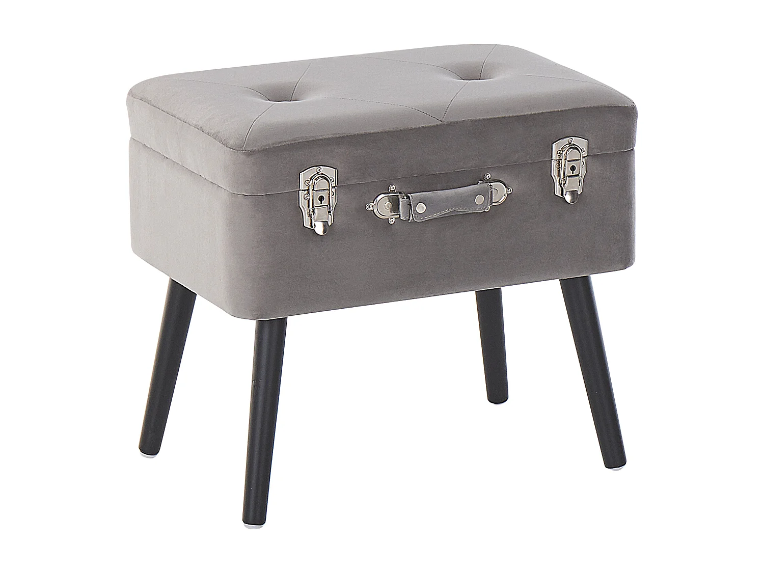 Tabouret de rangement MALLARD Velours Gris