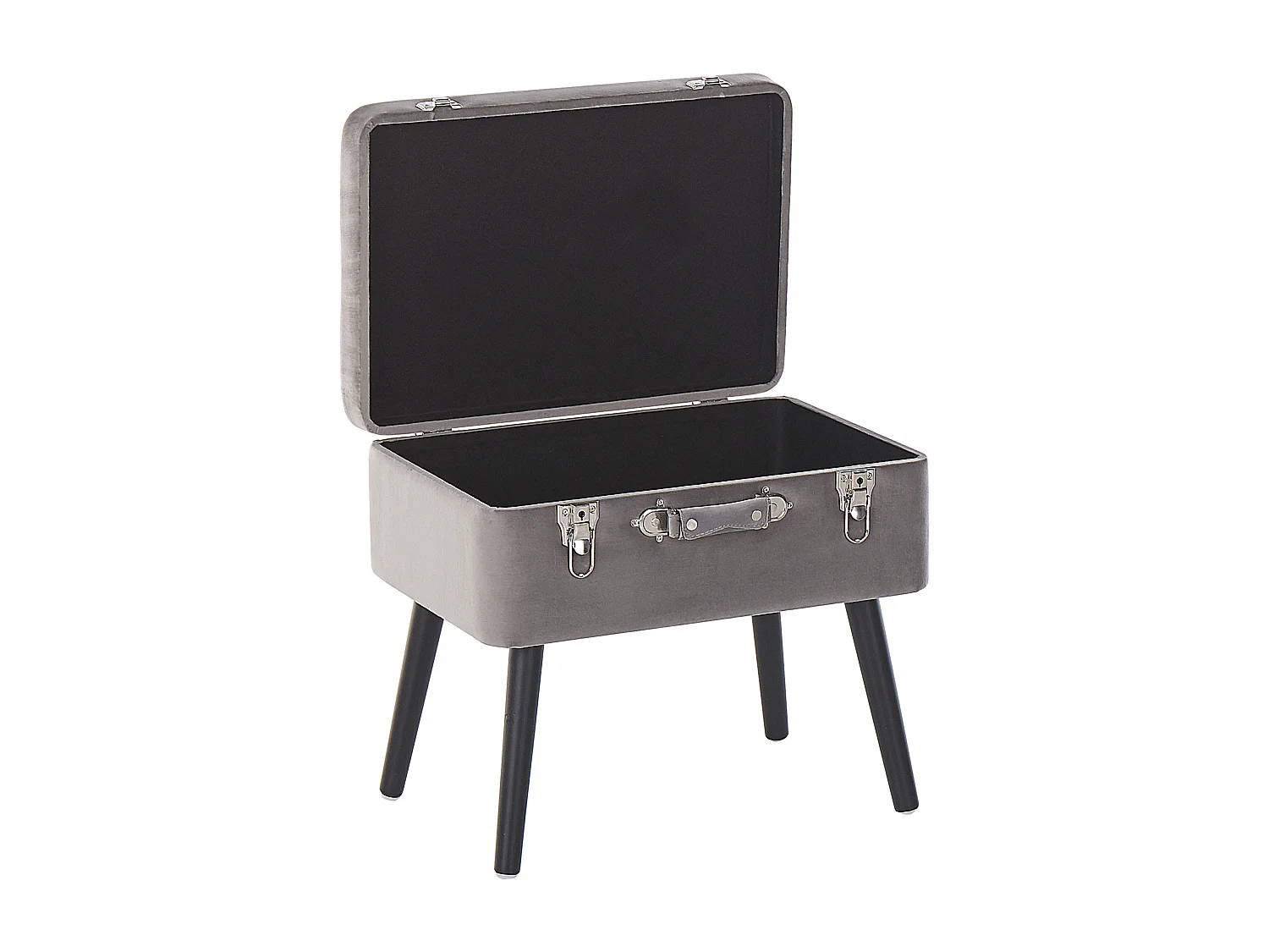 Sgabello contenitore MALLARD Velluto Grigio