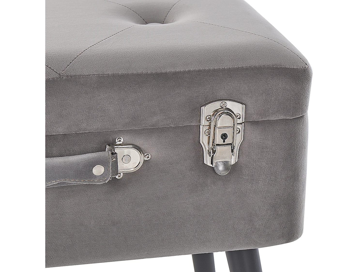 Sgabello contenitore MALLARD Velluto Grigio