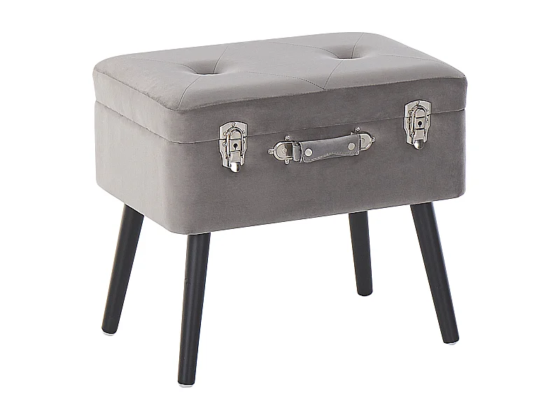 Tabouret de rangement MALLARD Velours Gris