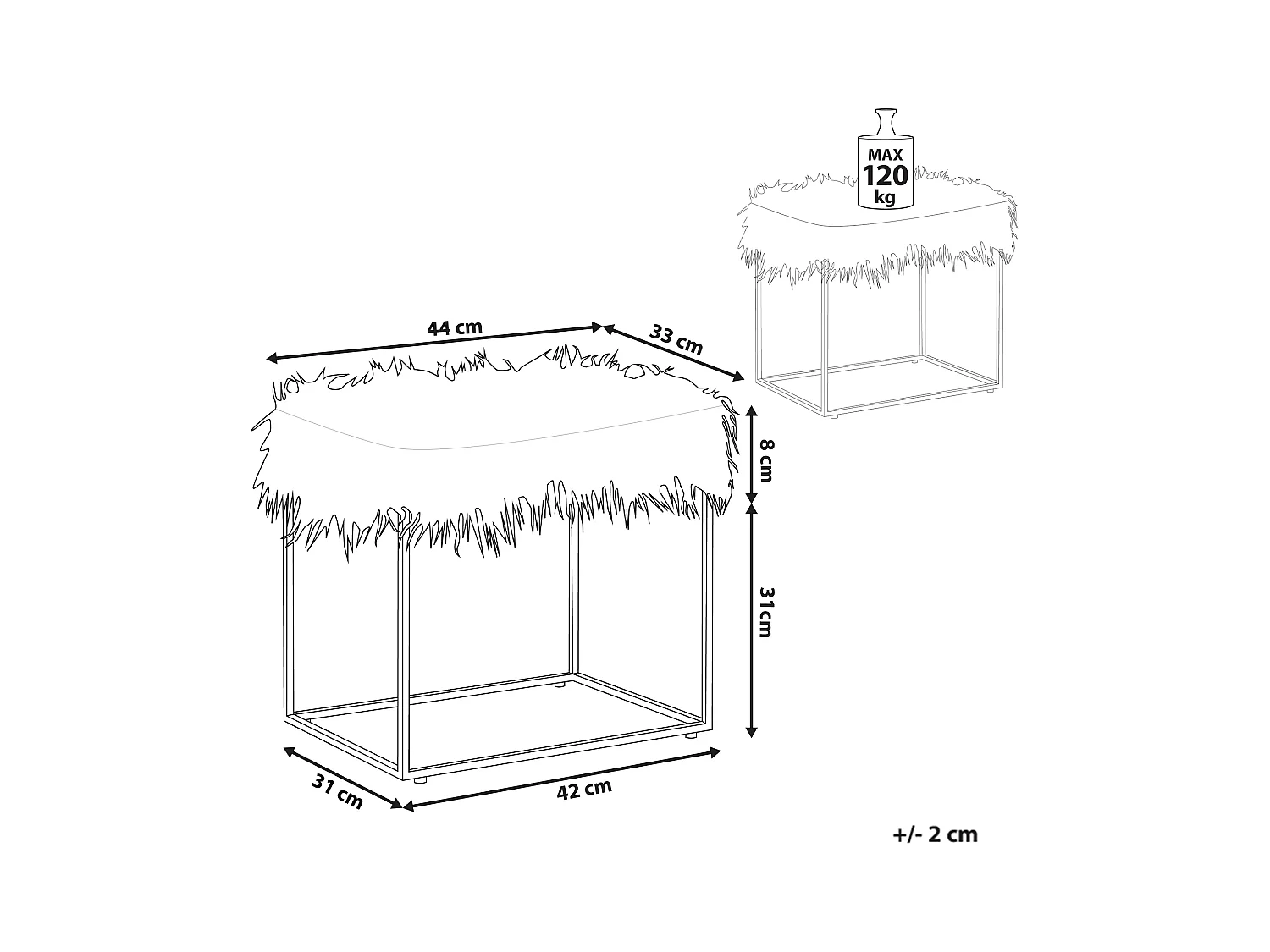 Hocker MANHATTAN Nepbont Wit