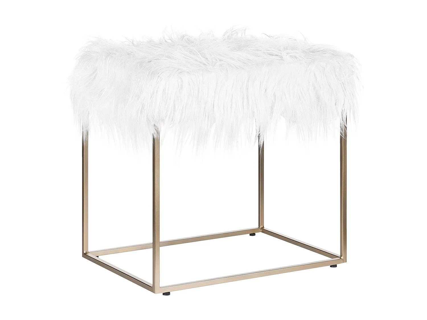 Sgabello MANHATTAN Finta pelliccia Bianco