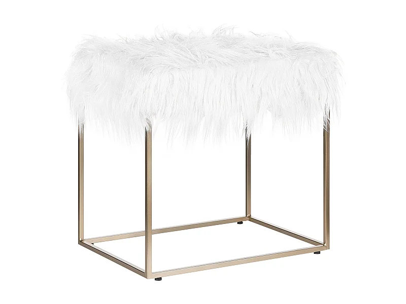 Sgabello MANHATTAN Finta pelliccia Bianco