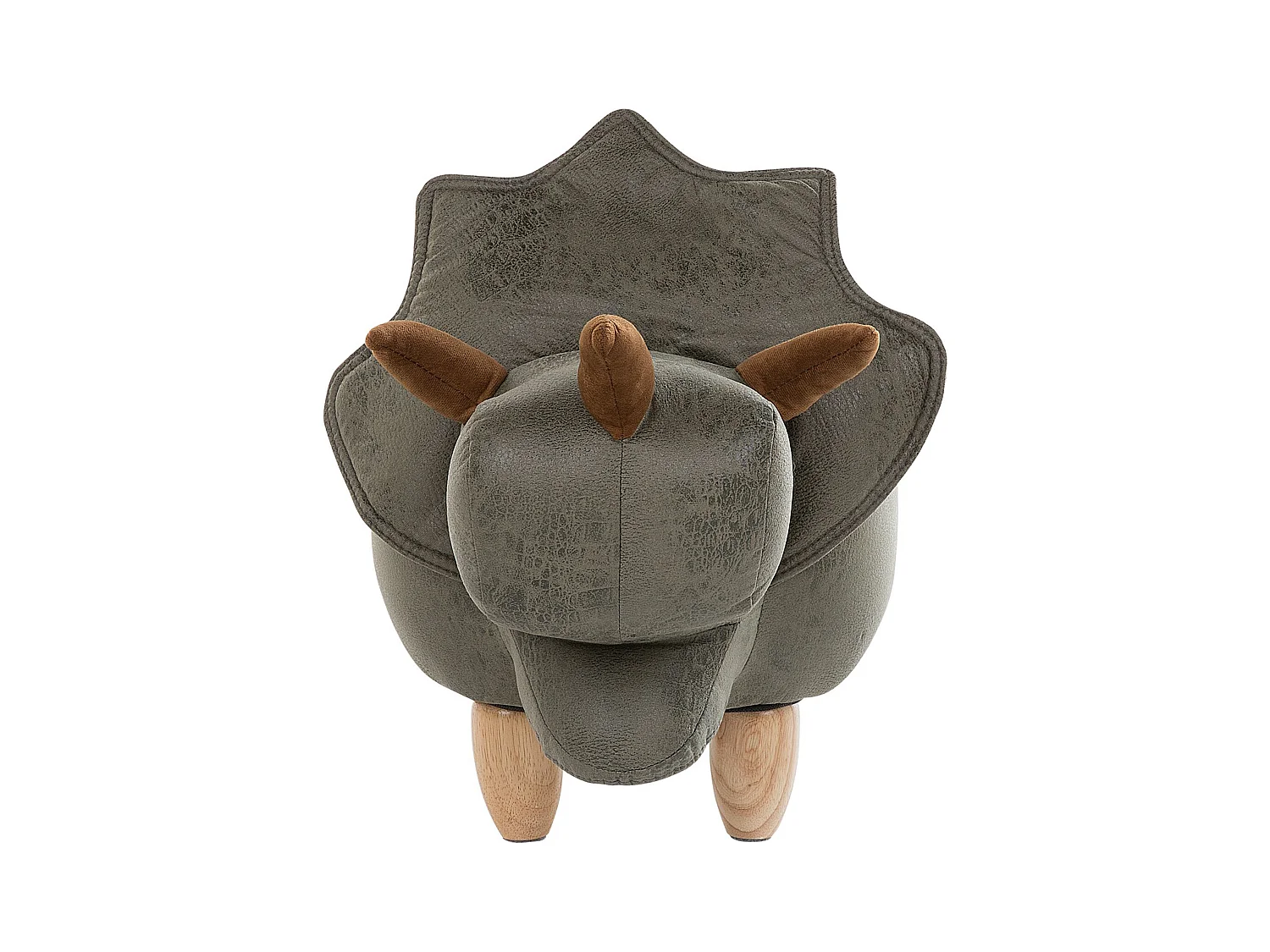 Tabouret de rangement animal TRICERATOPS Tissu Vert foncé