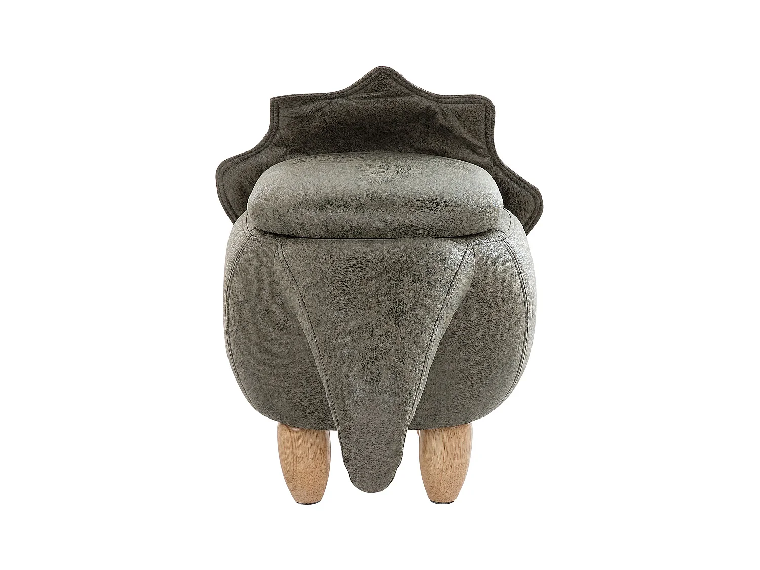 Tabouret de rangement animal TRICERATOPS Tissu Vert foncé