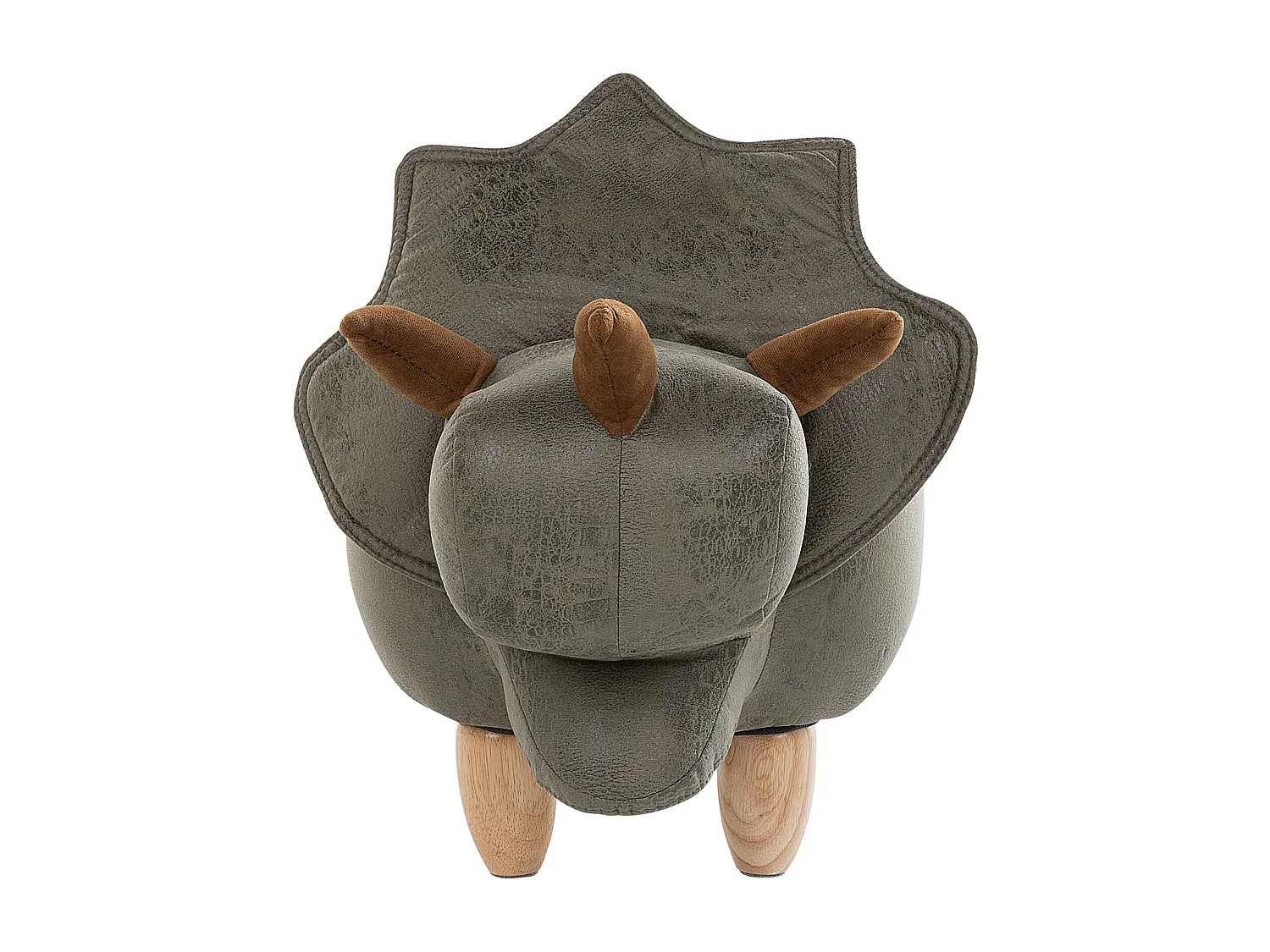 Tabouret de rangement animal TRICERATOPS Tissu Vert foncé