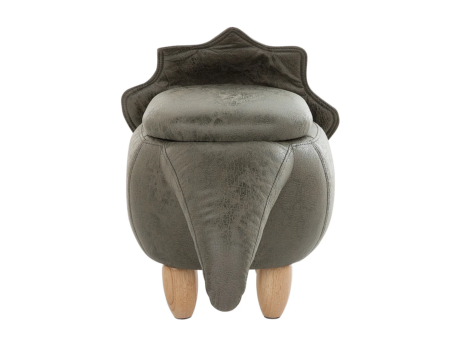 Tabouret de rangement animal TRICERATOPS Tissu Vert foncé