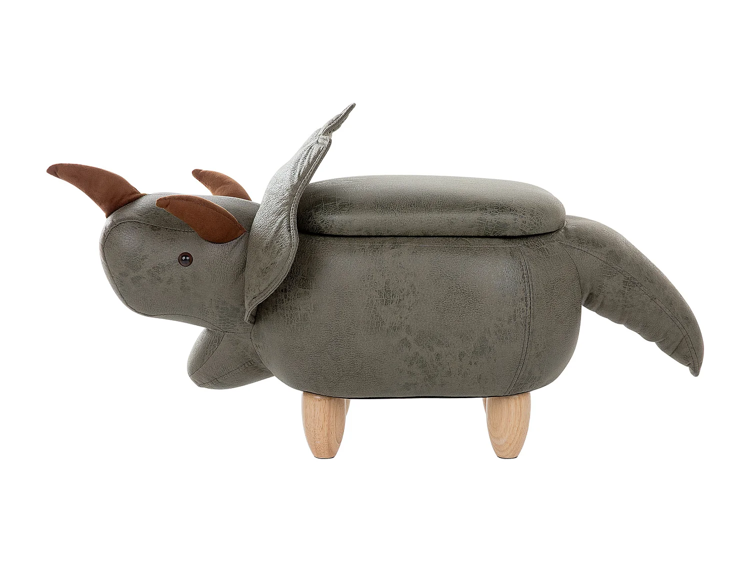 Verspielter Dino-Hocker für Kinder grün Triceratops