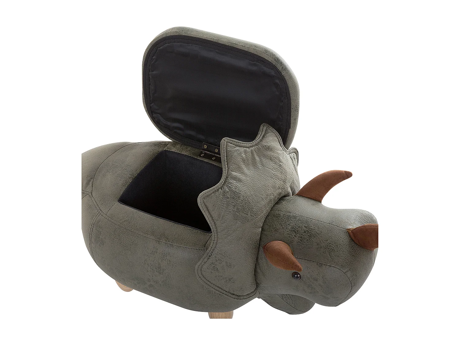 Verspielter Dino-Hocker für Kinder grün Triceratops