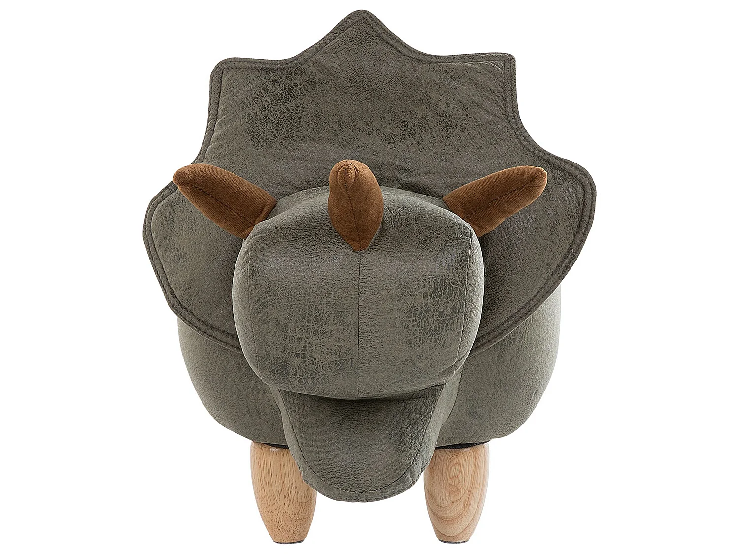 Tabouret de rangement animal TRICERATOPS Tissu Vert foncé