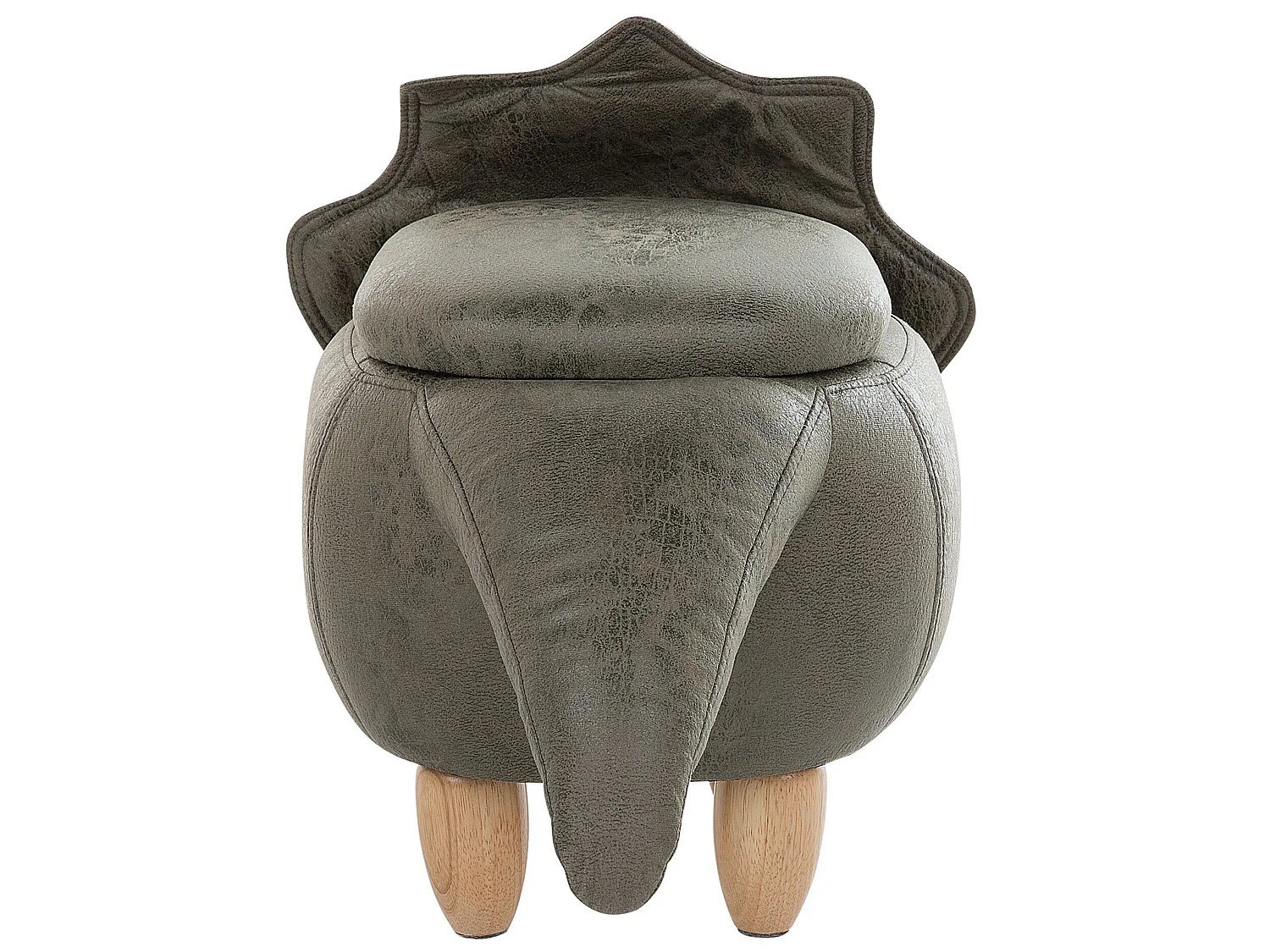 Tabouret de rangement animal TRICERATOPS Tissu Vert foncé
