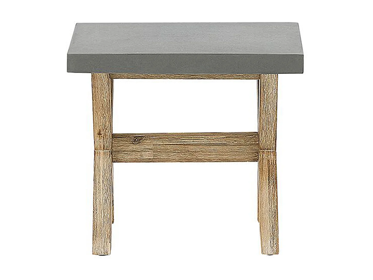 Moderner Gartenhocker aus Faserzement und Akazienholz robuster Look grau Olbia