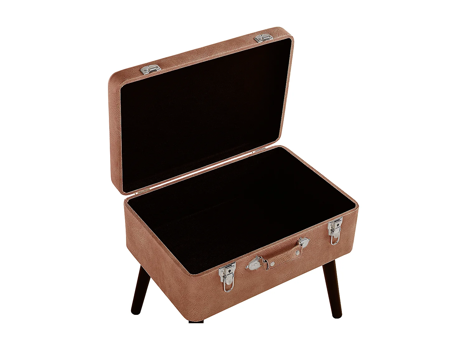 Tabouret de rangement MALLARD Cuir PU Marron doré
