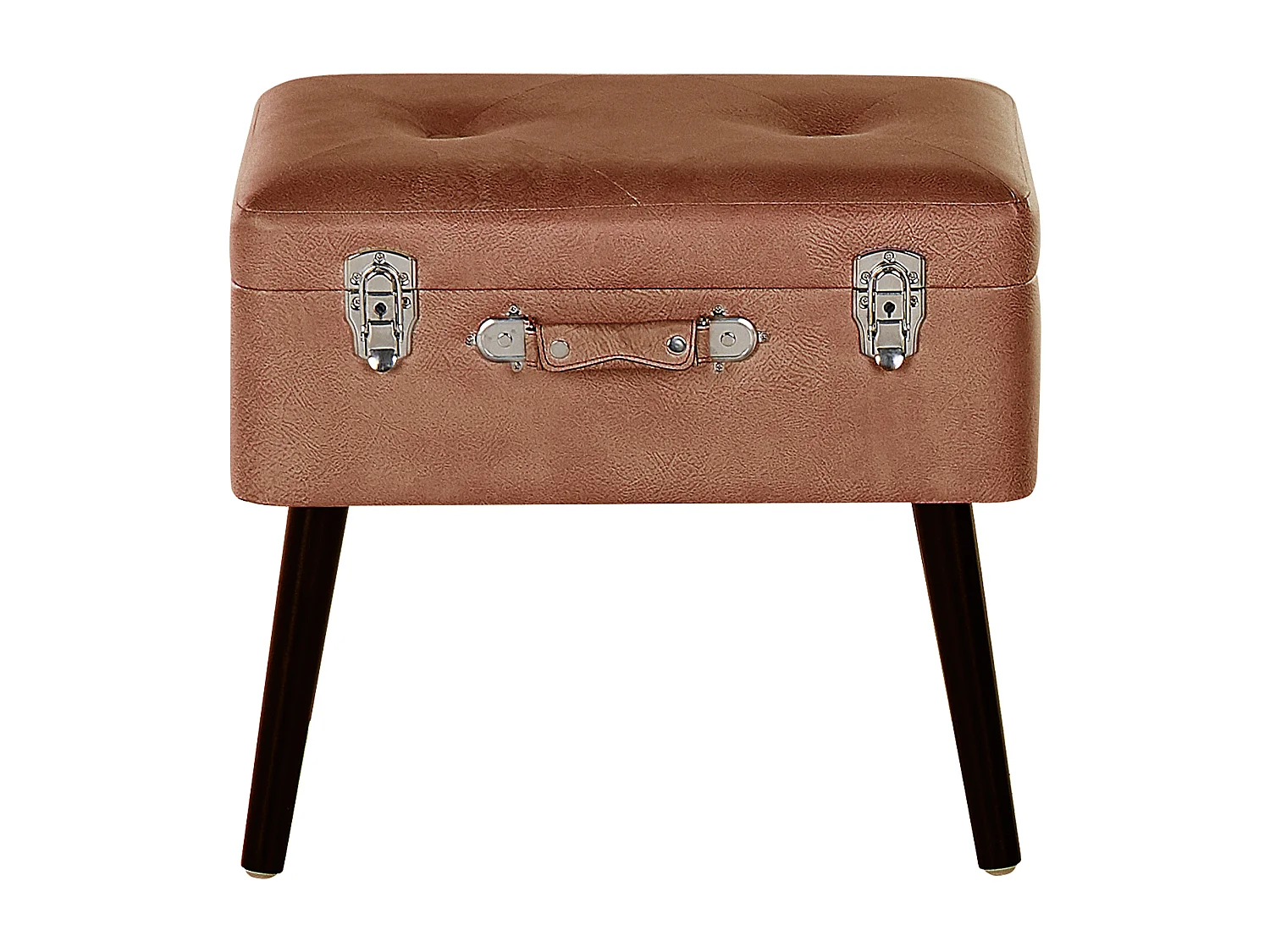 Tabouret de rangement MALLARD Cuir PU Marron doré