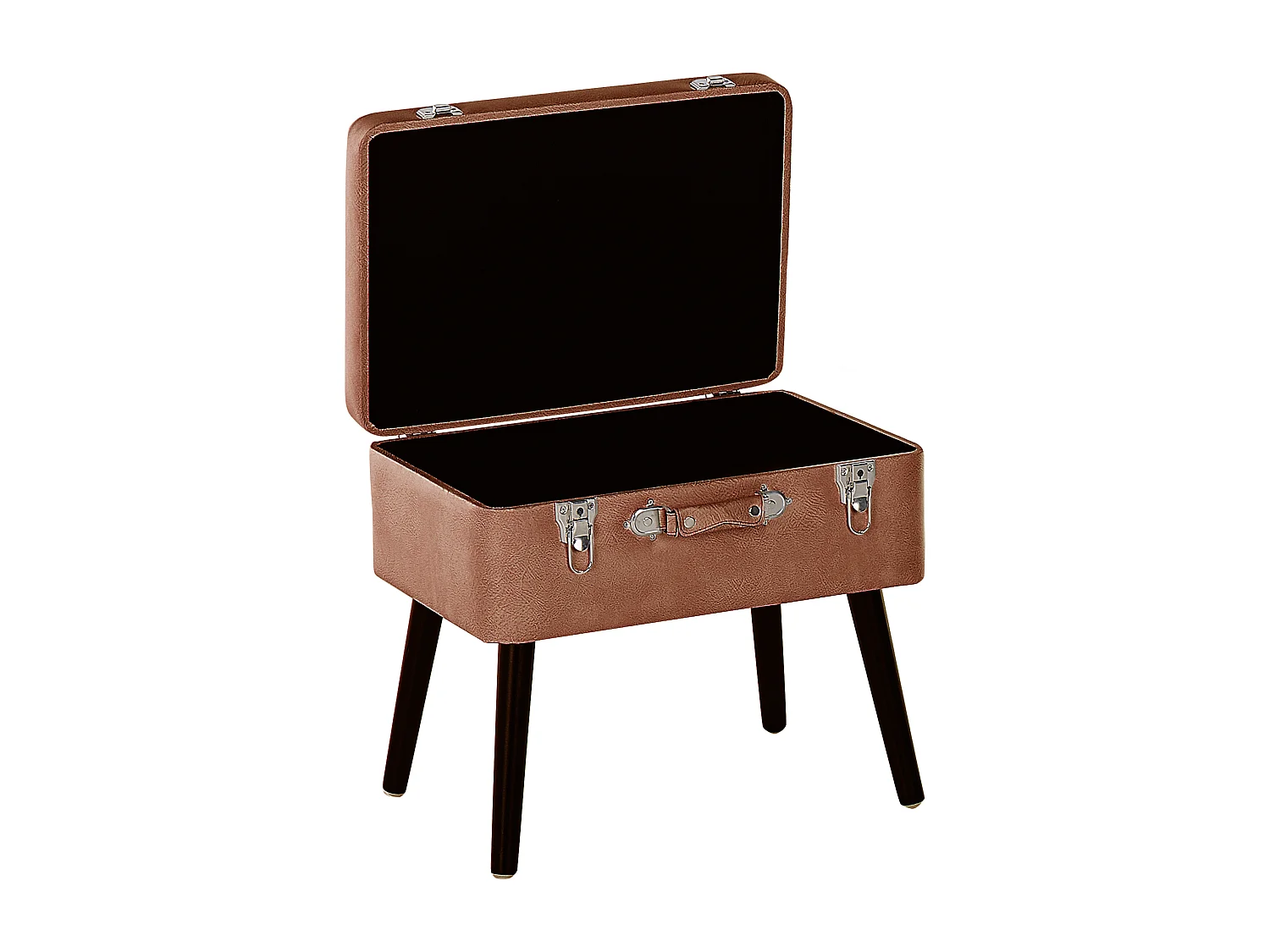 Tabouret de rangement MALLARD Cuir PU Marron doré