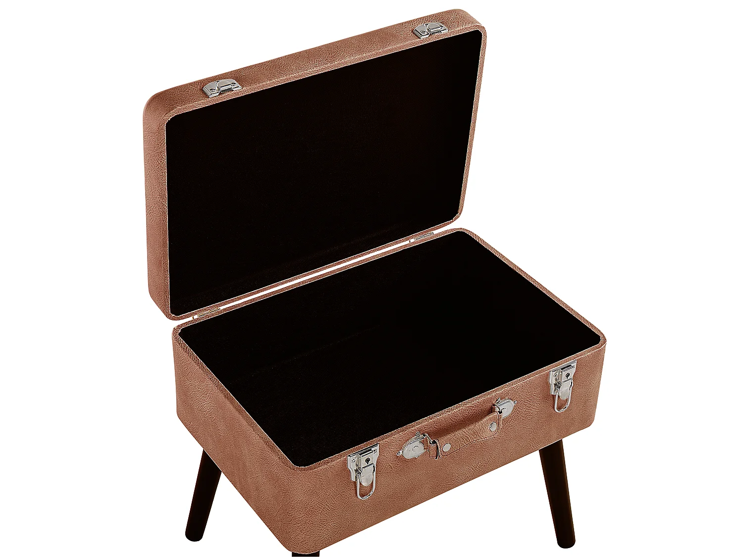 Tabouret de rangement MALLARD Cuir PU Marron doré