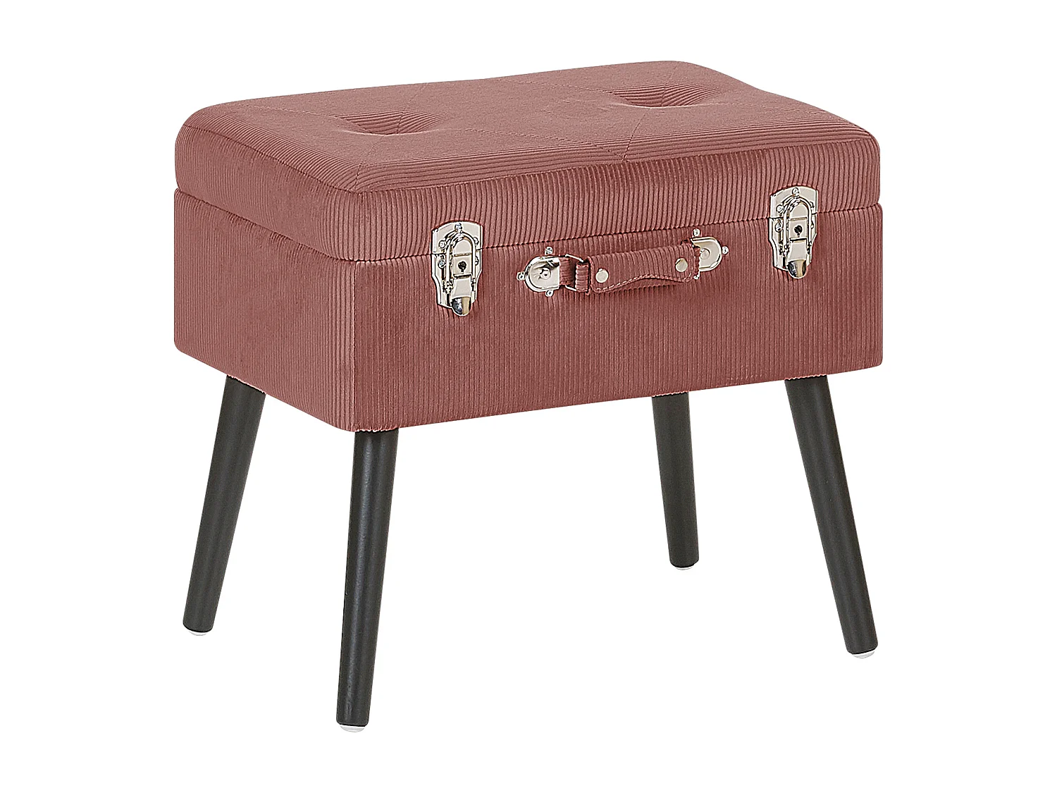 Tabouret de rangement MALLARD Velours côtelé Rose