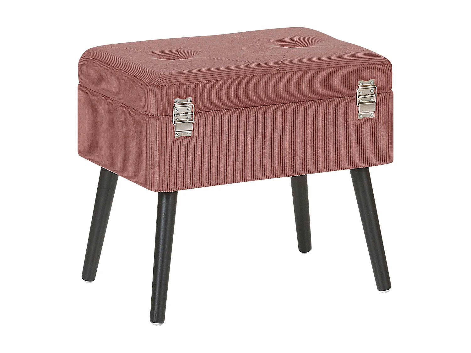 Tabouret de rangement MALLARD Velours côtelé Rose