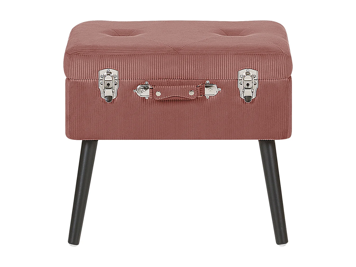 Tabouret de rangement MALLARD Velours côtelé Rose