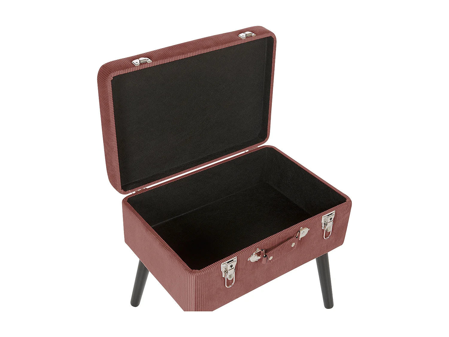 Tabouret de rangement MALLARD Velours côtelé Rose