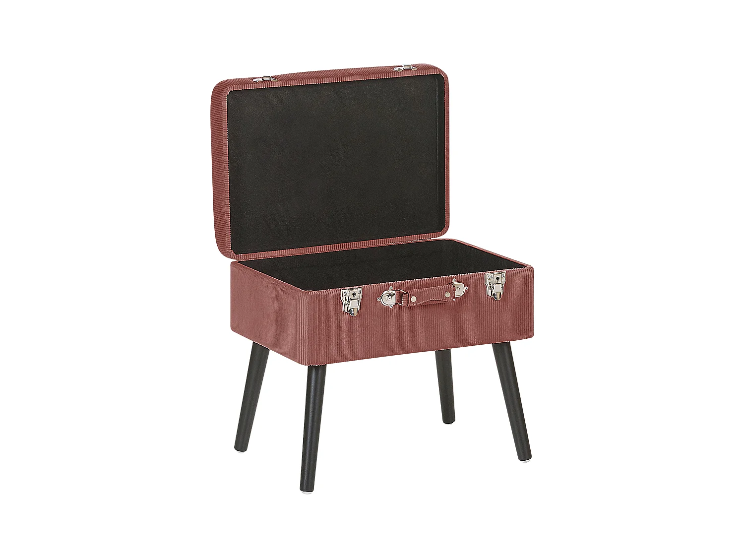 Moderner Hocker mit Stauraum rosa Cord Kofferhocker Mallard