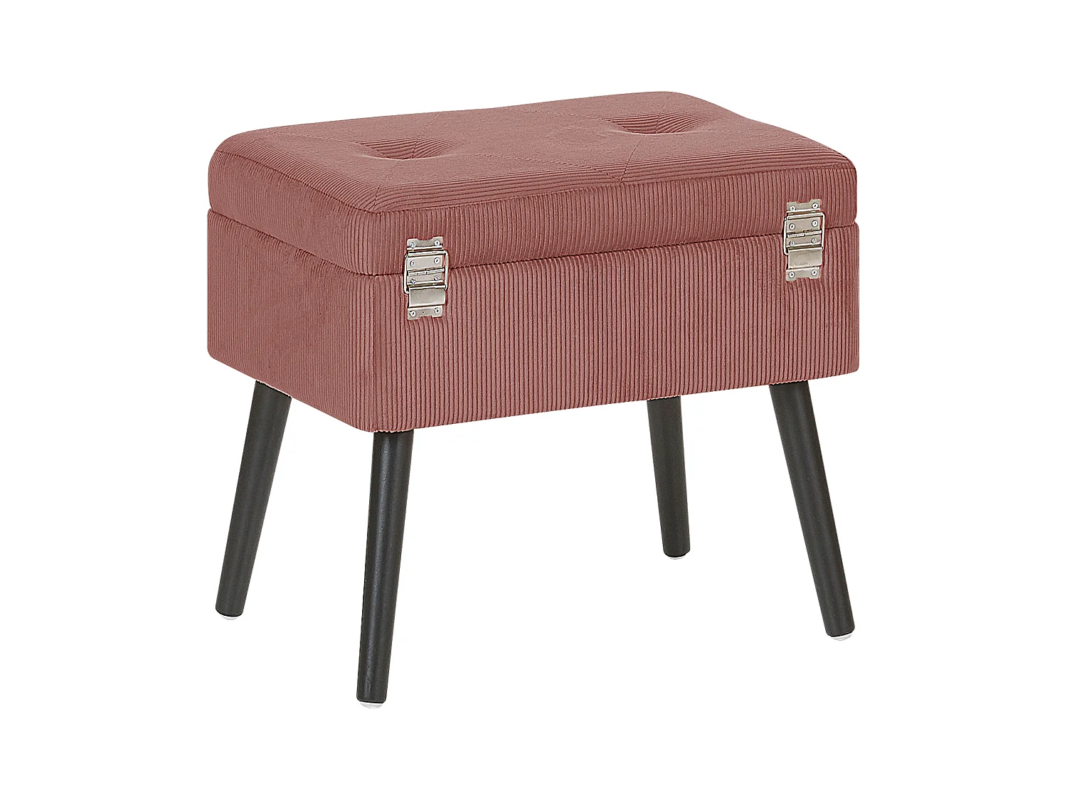Moderner Hocker mit Stauraum rosa Cord Kofferhocker Mallard