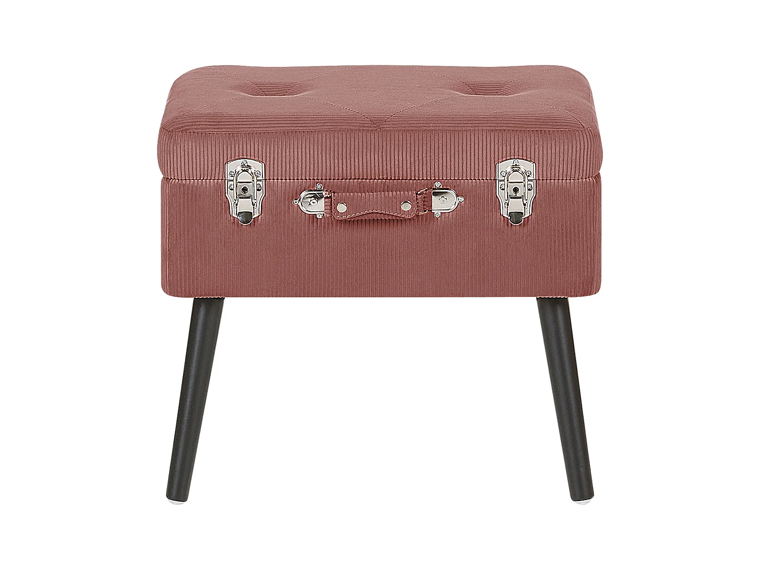 Moderner Hocker mit Stauraum rosa Cord Kofferhocker Mallard