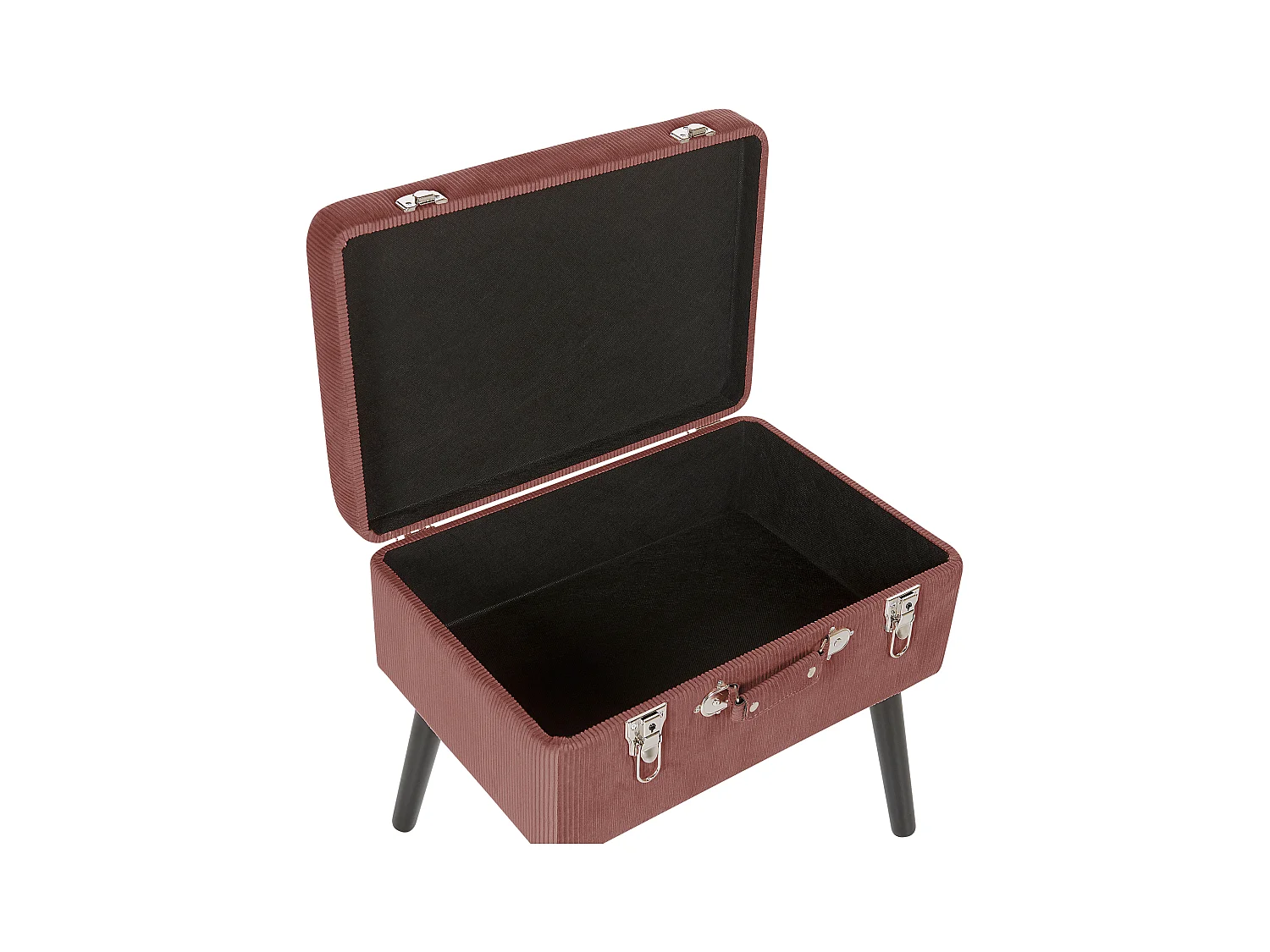 Moderner Hocker mit Stauraum rosa Cord Kofferhocker Mallard