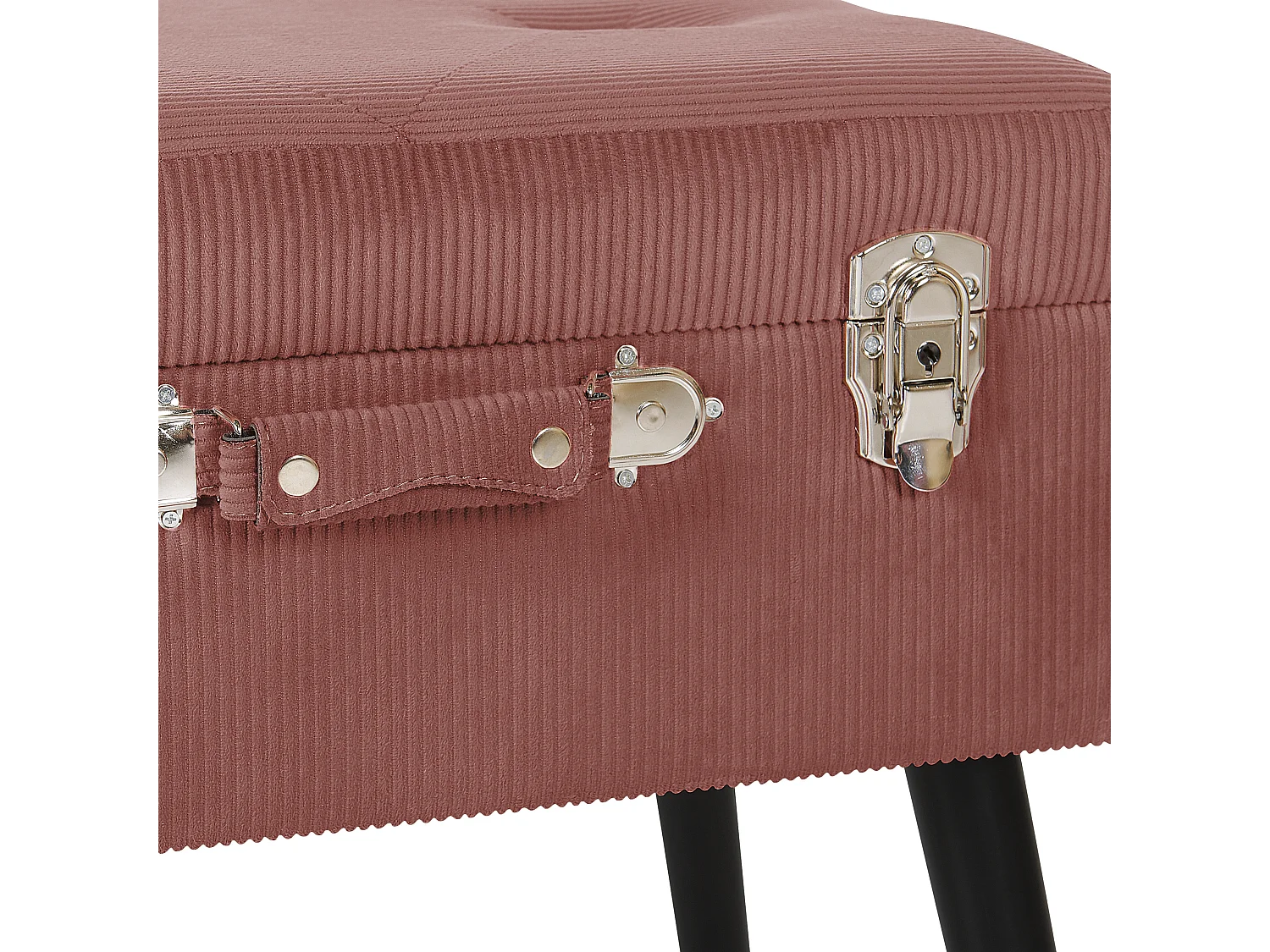 Tabouret de rangement MALLARD Velours côtelé Rose