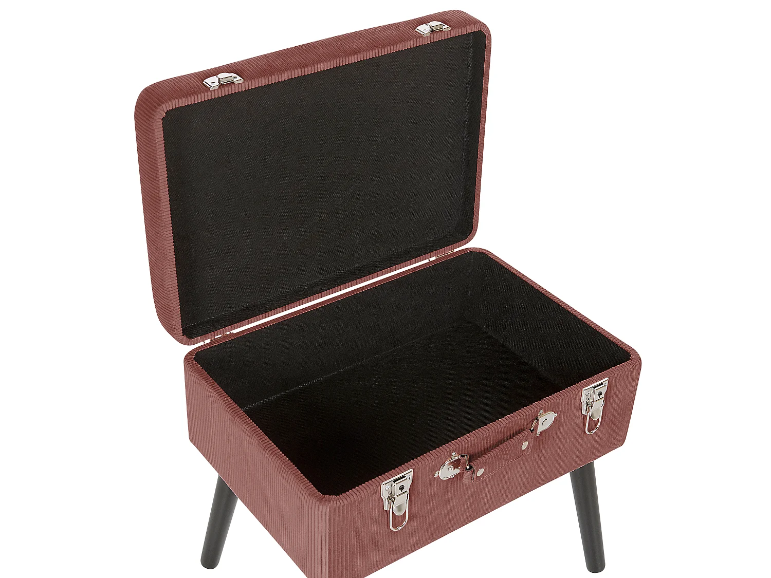 Tabouret de rangement MALLARD Velours côtelé Rose