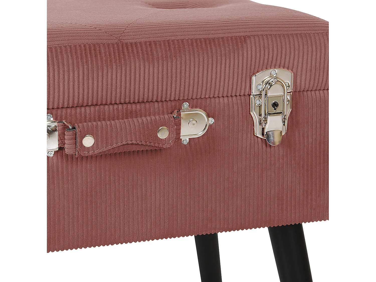 Tabouret de rangement MALLARD Velours côtelé Rose
