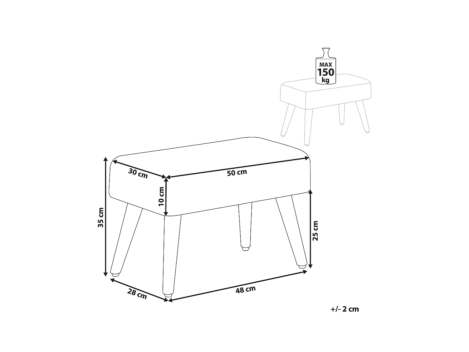 Hocker TAKOMA Fluweel Grijs