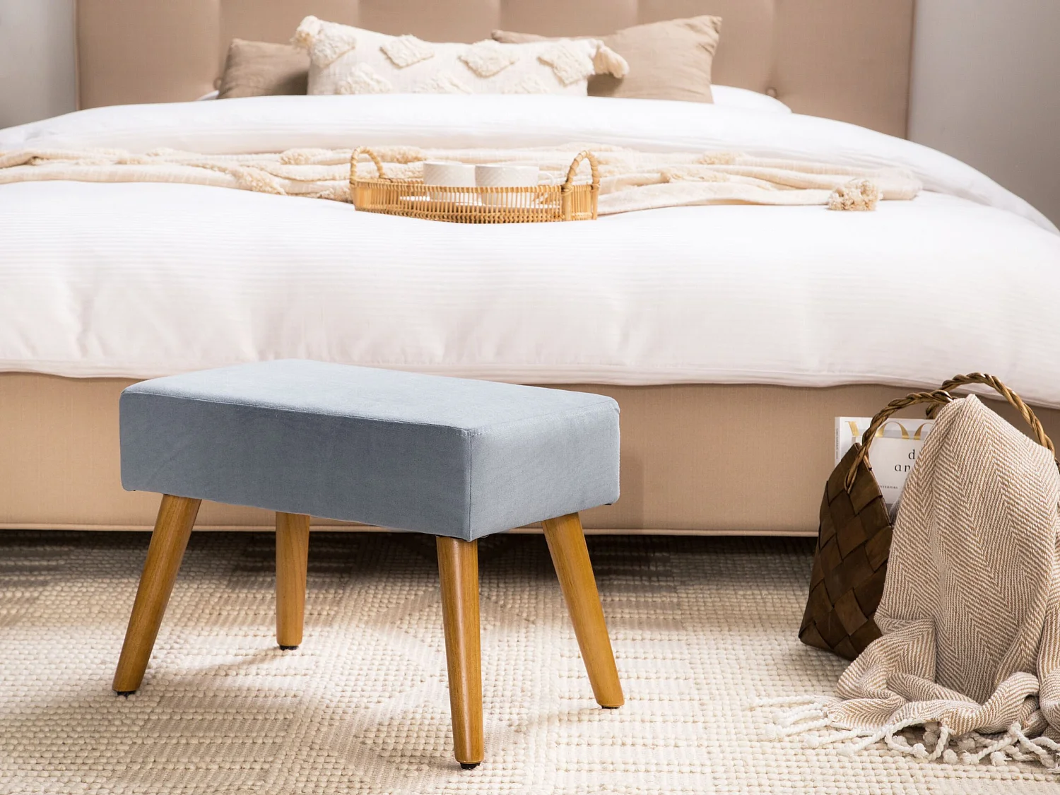 Repose-pied TAKOMA Velours Gris