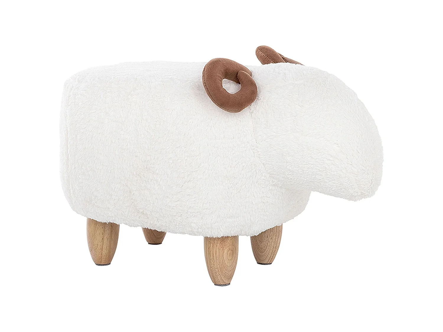 Tierhocker LAMB Stoff Weiss