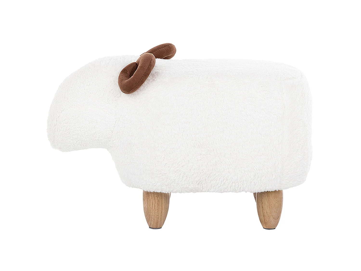 Tierhocker LAMB Stoff Weiss