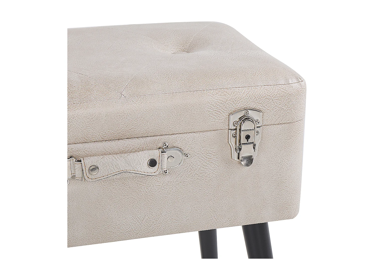 Moderner Hocker mit Stauraum beige Kunstleder Kofferhocker Mallard