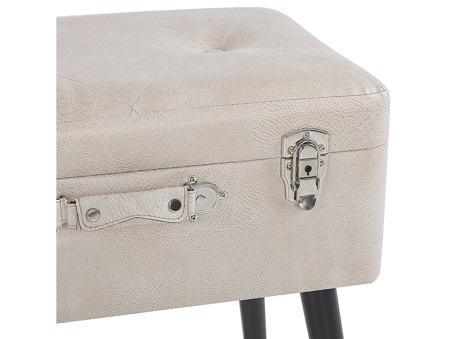 Tabouret de rangement MALLARD Cuir PU Beige