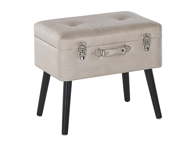 Tabouret de rangement MALLARD Cuir PU Beige