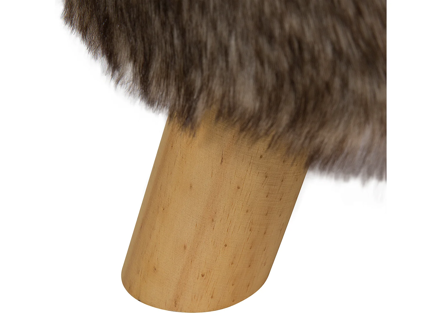 Schöner Sitzhocker in Braun und Beige Stoff Holzbeine Topeka