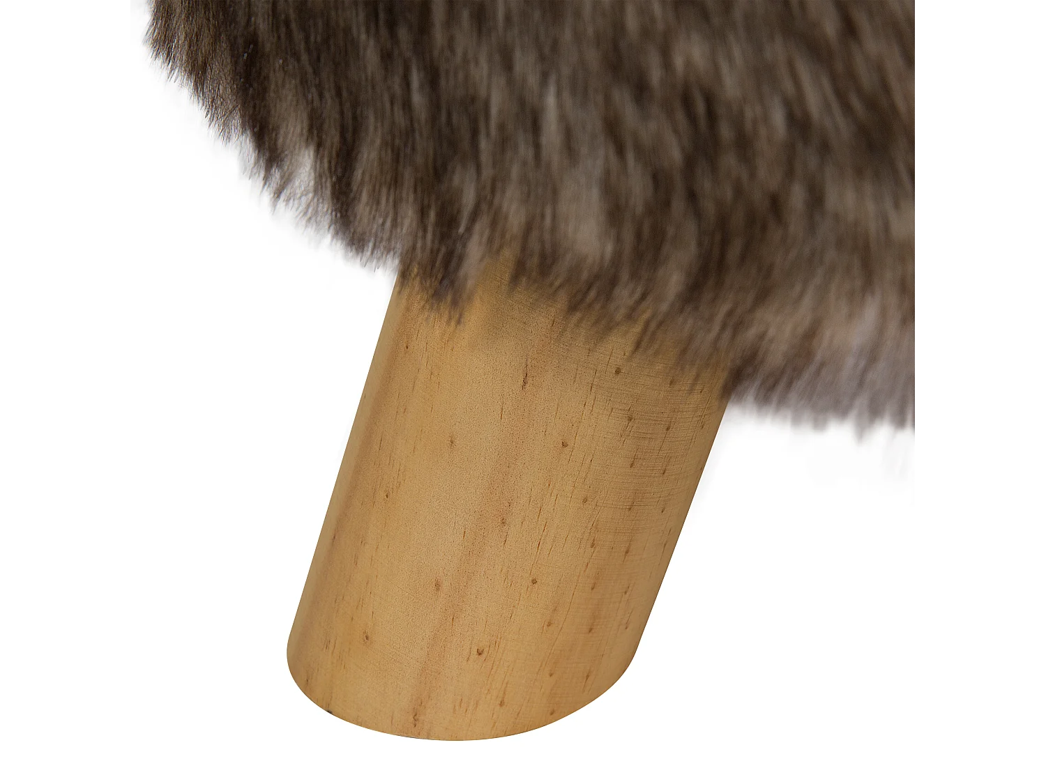 Schöner Sitzhocker in Braun und Beige Stoff Holzbeine Topeka