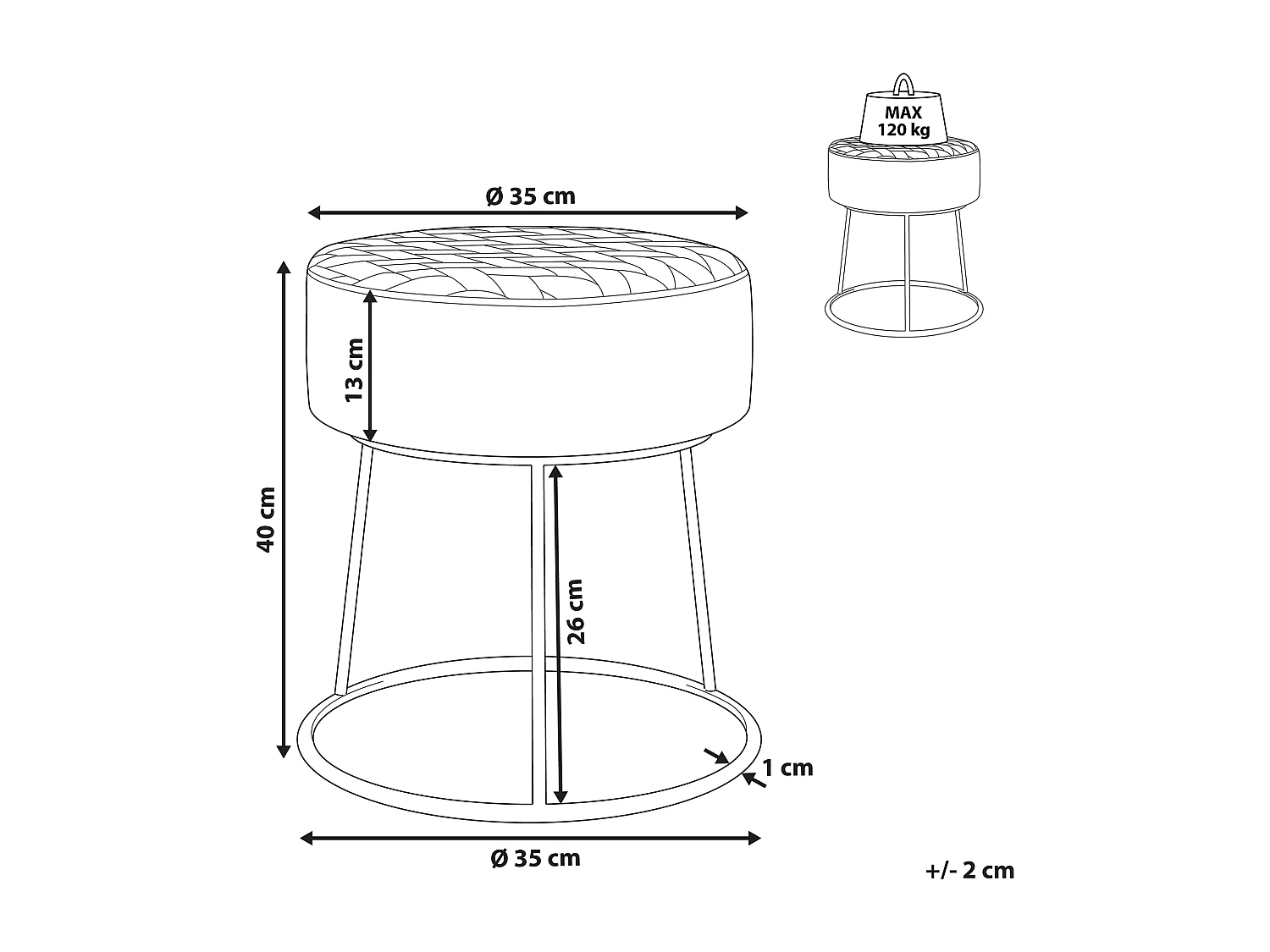 Repose-pied DELCO Velours Rose pastel